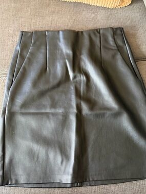 Dynamite Black Faux Leather mini Pencil Skirt